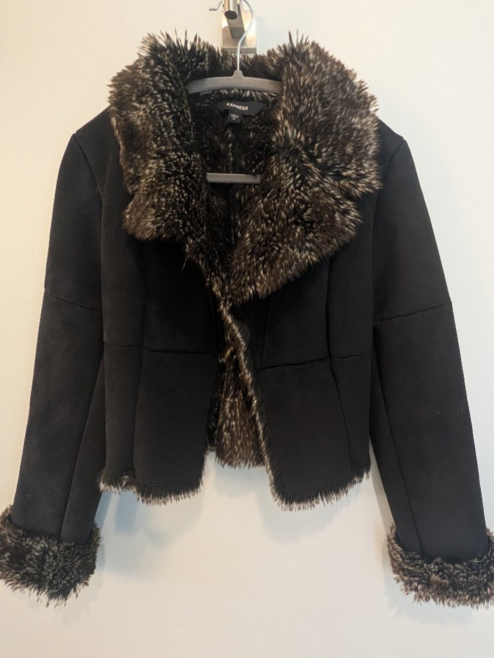 Chic and edgy Express faux shearling jacket!